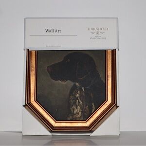 Studio McGee Elegant Brown and Gold Canine Portrait New In Box Modern Art Decor